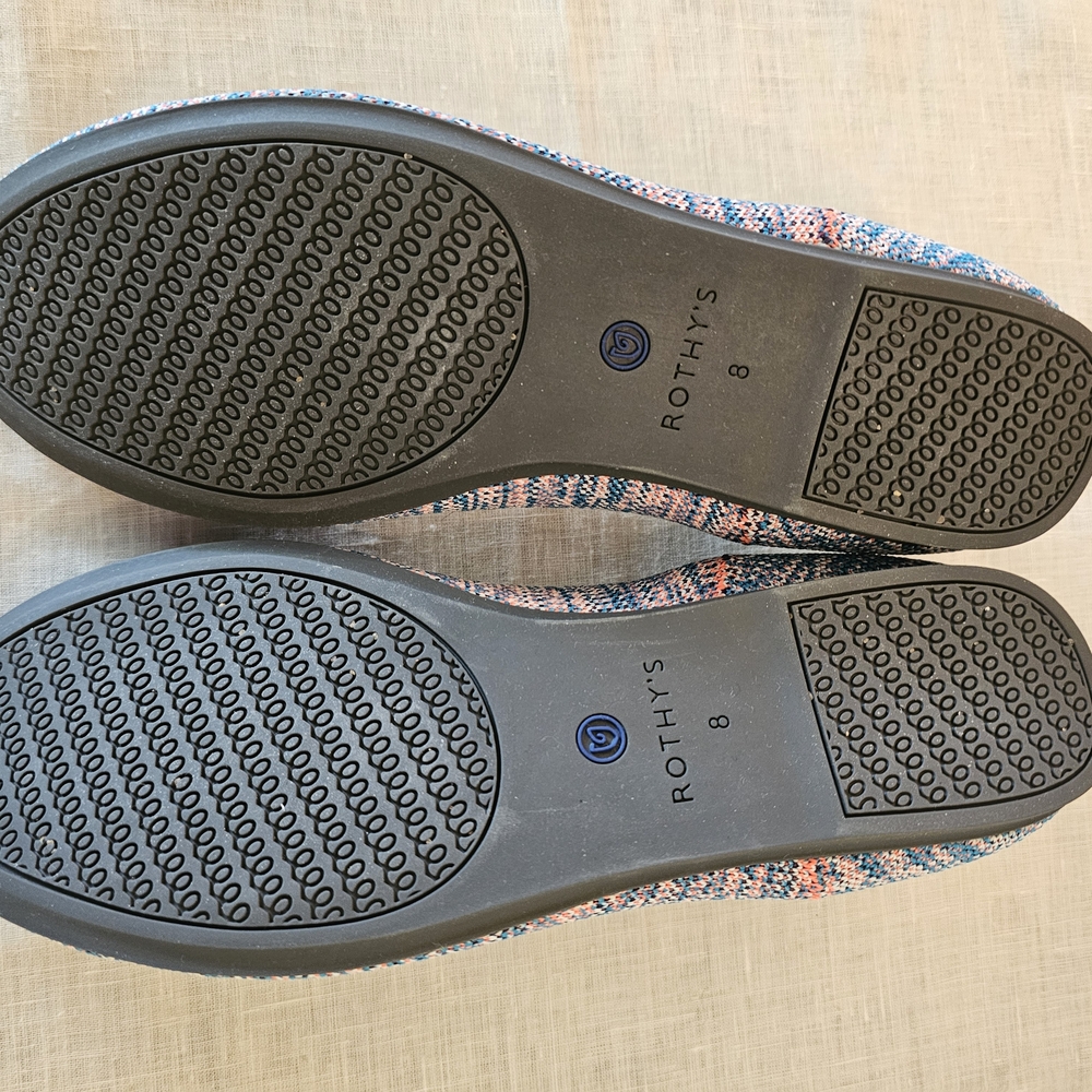 Rothy's The Flat In Turquoise Melange Round Toe Slip-On Flat Womens Shoes Sz 8 - Picture 9 of 14